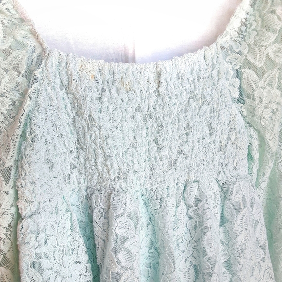 ALTAR'D STATE Precilla Floral Lace Square Neckline Frilled Blouse Size Small - Picture 8 of 12